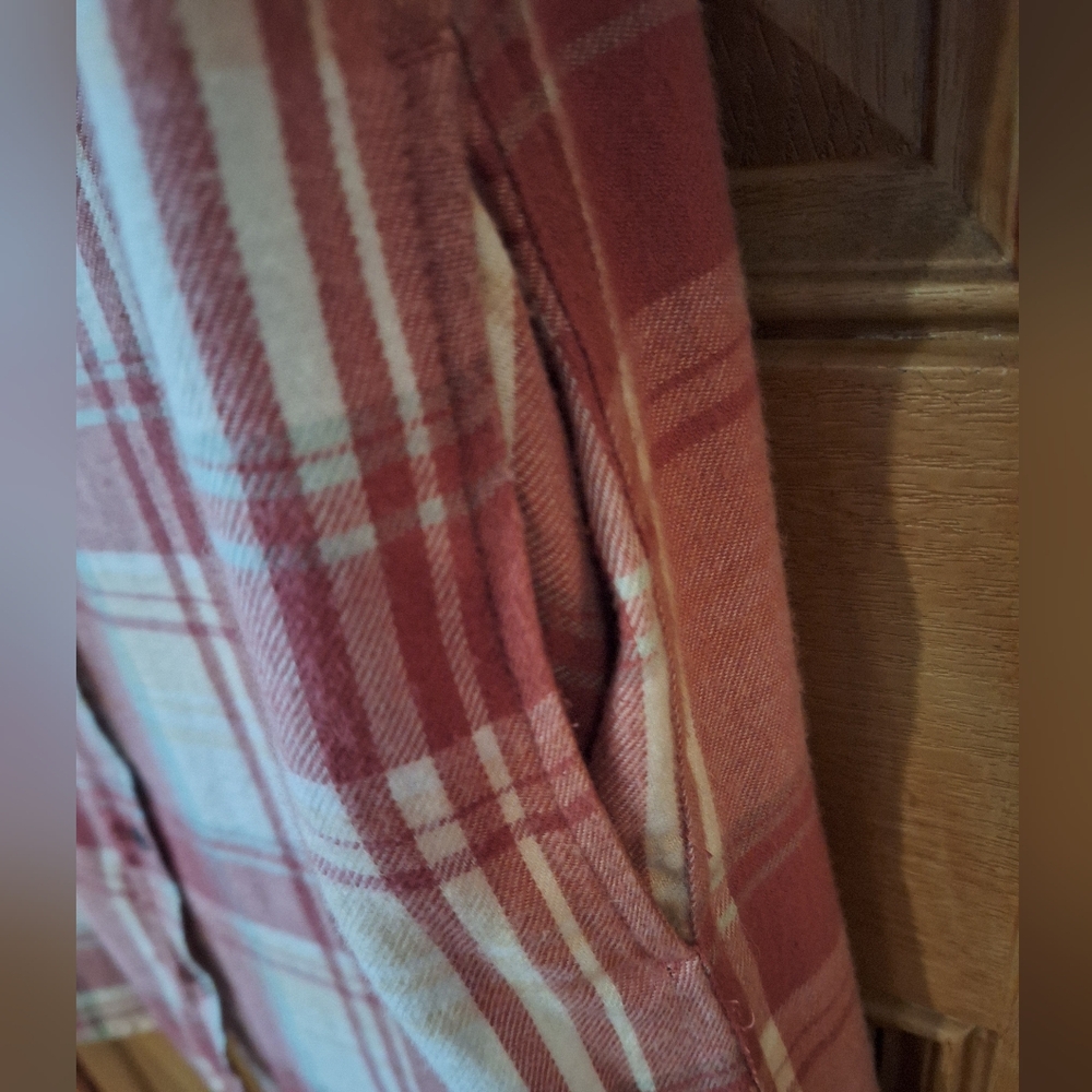 Off Red Plaid Button-Up Dress By True Craft XL - Picture 3 of 4